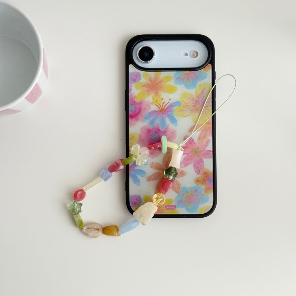 เฉพาะเคสไม่มีสายให้(มีแม่เหล็ก🧲)amuse stuff-case sunny bloom summer เคสลายดอกไม้บานช่วงซัมเมอร์สุน่า