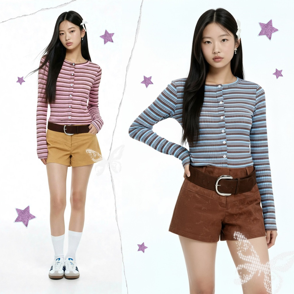 Marchroom.bkk - Stripes knit cardigan