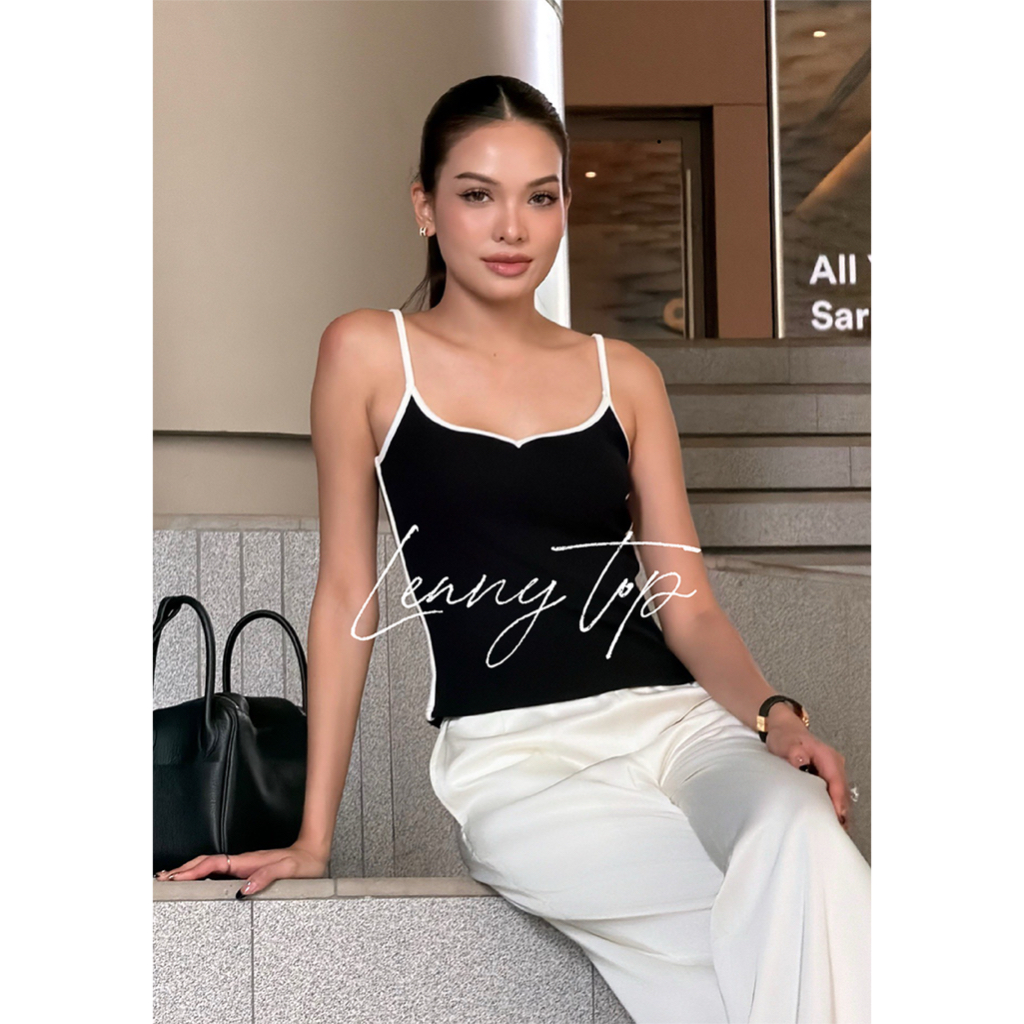 SEASON STUDIO - LENNY TOP / เสื้อสายเดี่ยว ทูโทน เก็บทรง ผ้าดี