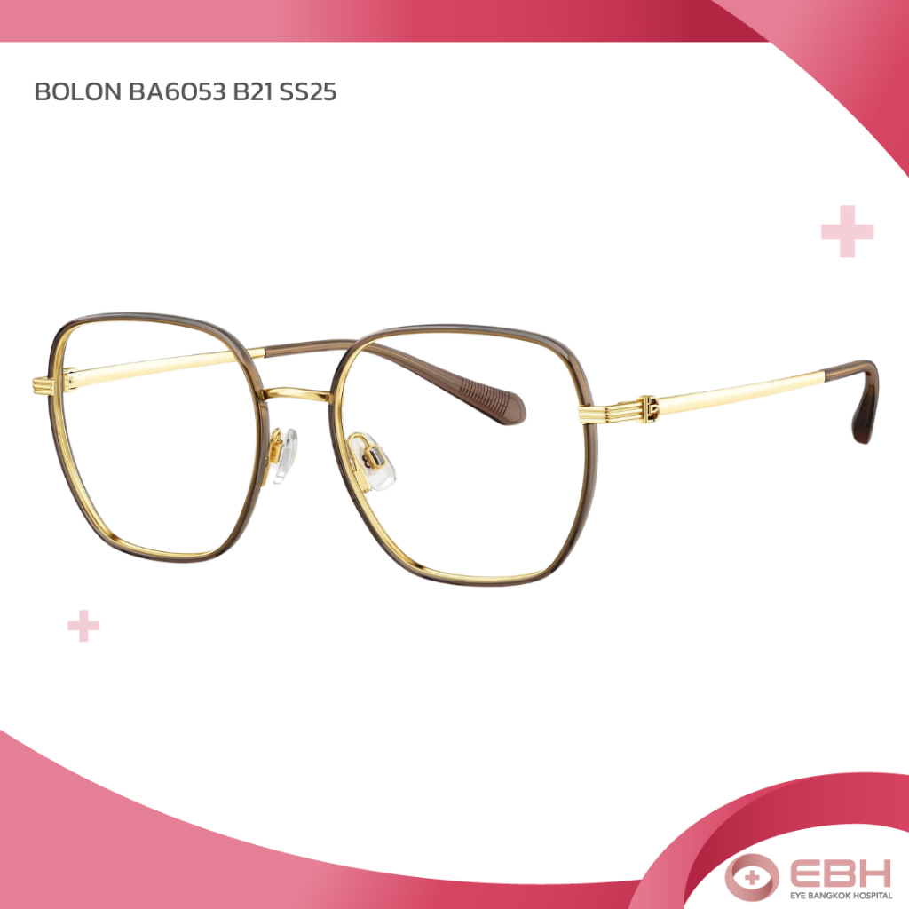 BOLON กรอบแว่น Signature Butterfly — TR/Titanium Gold | Brown BA6053 B21 SS25