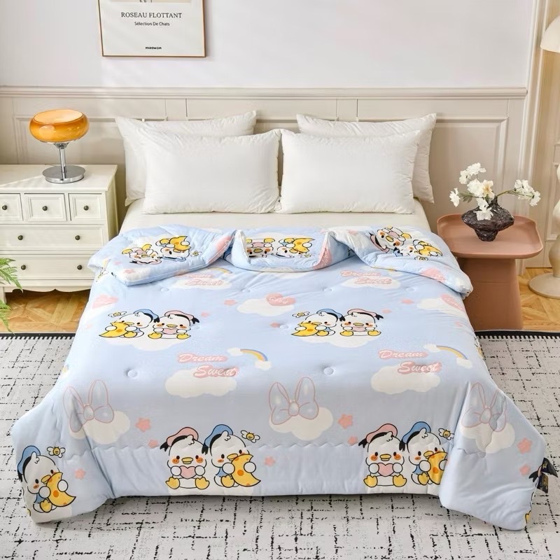 ผ้าห่มไหมนม Milk silk 100% 6 ฟุต [Hilton] ใยไหมนม เนื้อผ้าเนียนนุ่ม ห่มอุ่นสบาย ผ้านวม soft and comfortable
