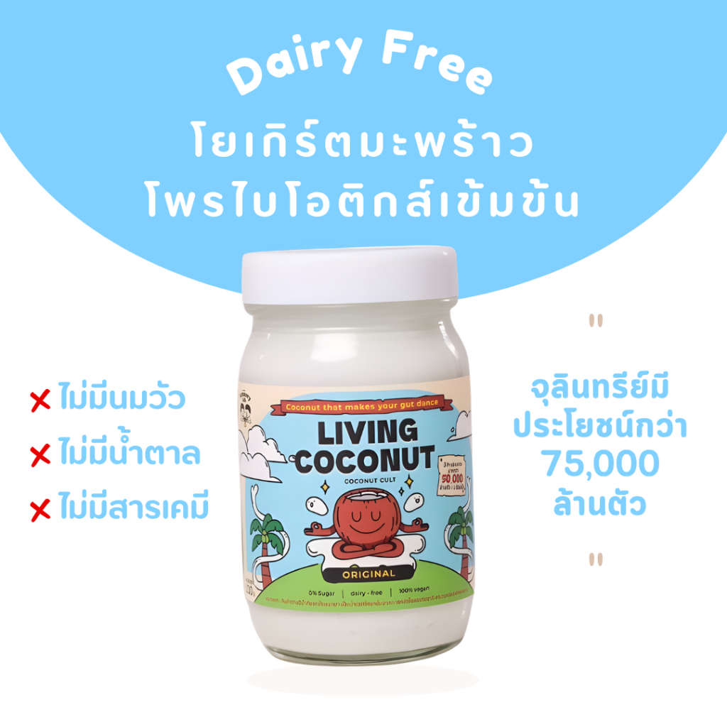 Living Coconut - Original Coconut Cult (200g) | โยเกิร์ตมะพร้าว ไม่เติมน้ำตาล ปราศจากนมวัว