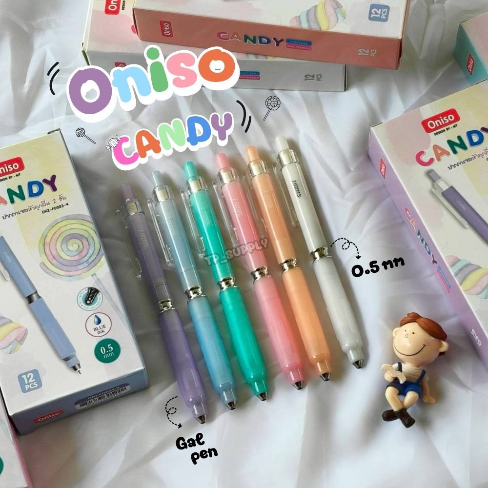 ปากกาเจลหัวลูกลื่น 2 ชั้น Oniso Gel Pen 0.5 MM ปากกาเจลแห้งไว รุ่น Candy