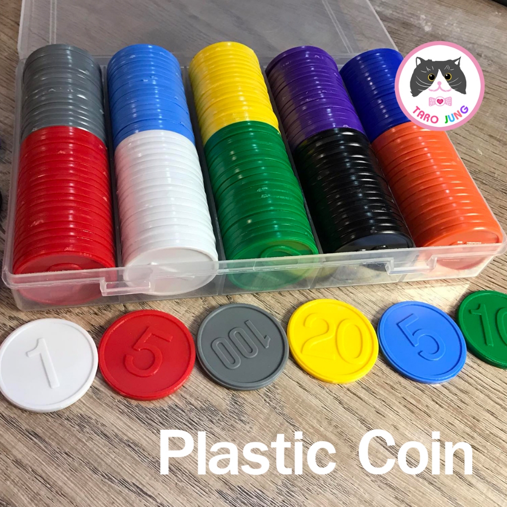 เหรียญชิปพลาสติก รุ่นV.2 (ปั้มเลข)ผลิตโดยคนไทยร้านคนไทย ใช้เล่นเกมส์ ทำคูปองโรงเรียน บริษัท เหรียญบอร์ดเกมส์ใช้ได้ทุกเกม - รูปที่ 2