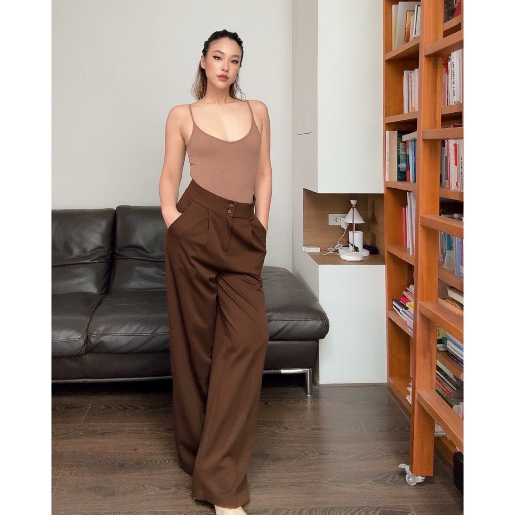 MMCHIC - HIGH WAIST WITH STRAP TROUSERS