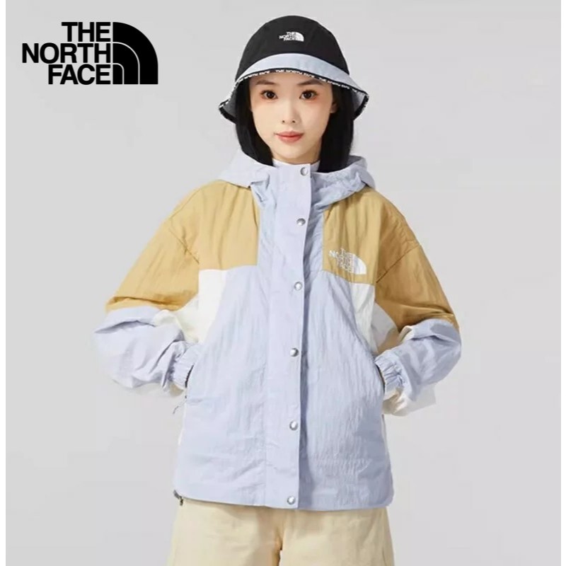 THE NORTH FACE W MTN WIND JACKET - DUSTY/KHAKI/WHITE เสื้อกันลม (ดูตารางไซซ์ ASIA/AP)