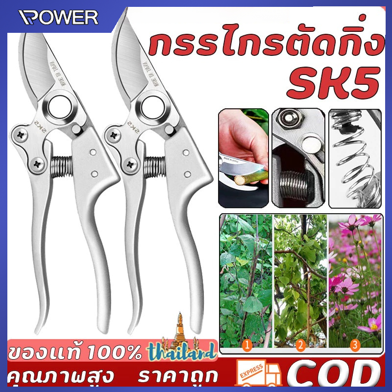 กรรไกรตัดกิ่งสำหรับแต่งสวน ตัดกิ่งไม้สูง Sk5 ขนาด 40mm ใช้งานง่าย แต่งกิ่ง ตัดต้นไม้ ตอนกิ่ง ทำสวน กรรไกรแต่งกิ่ง กรรไกร