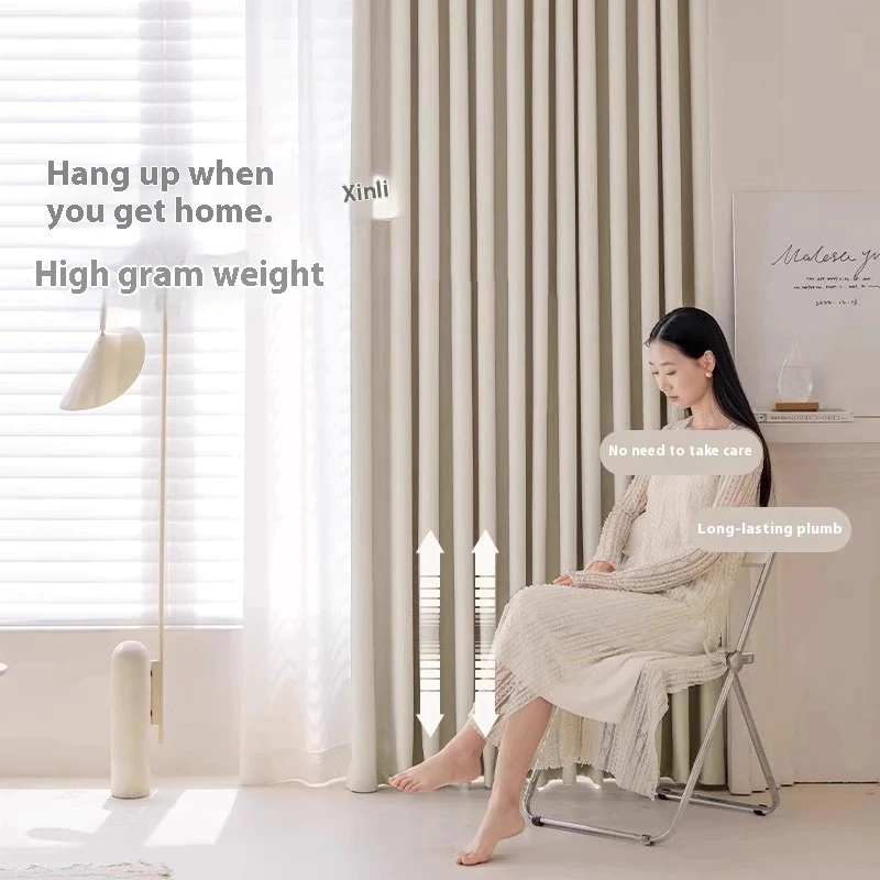 ผ้าม่าน ผ้าม่านจีบ ตะขอ ม่านตาไก่กันความร้อนและเสียง 99% ม่านประตู ฉากกั้นห้อง ผ้าหนา 3 ชั้น - รูปที่ 6