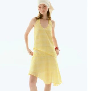 Blingtastic Limonata Skirt กระโปรงชายระบายเฉียง ผ้าพริ้ว มีซับในกระโปรง