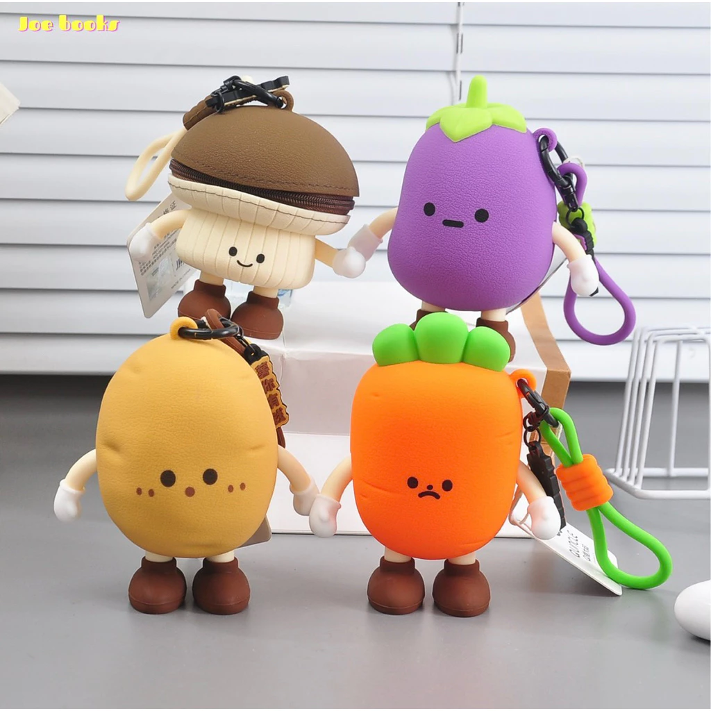 🇹🇭[พร้อมส่งจากกทม.] 🥑 🥕 Mini Veggie Bag กระเป๋าใส่เหรียญผักลายการ์ตูน พวงกุญแจ พกพาสะดวก ของขวัญสุดน่ารัก ใส่หูฟังได้