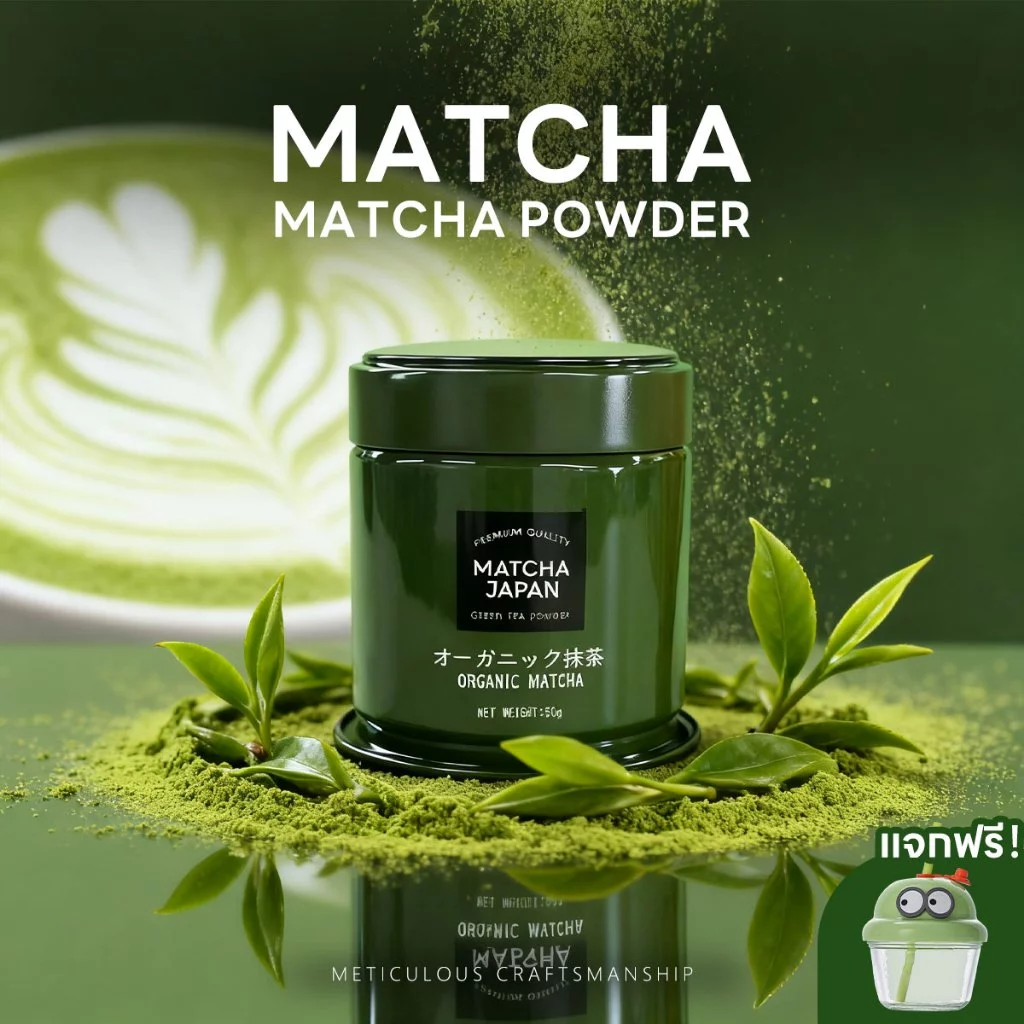 Japan matcha ของแท้ 100% จากญี่ปุ่น ผงมัทฉะพรีเมี่ยม 50 กรัม ไม่มีสารเติมแต่ง สี กลิ่น ครีมเทียม รสชาติไม่ขม ไม่ฝาด