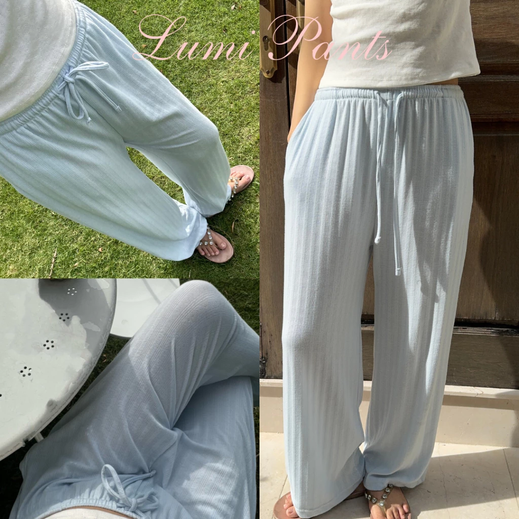 DOPEY.PUFFY / LUMI PANTS กางเกงขายาวเนื้อผ้าฉลุ (A06)