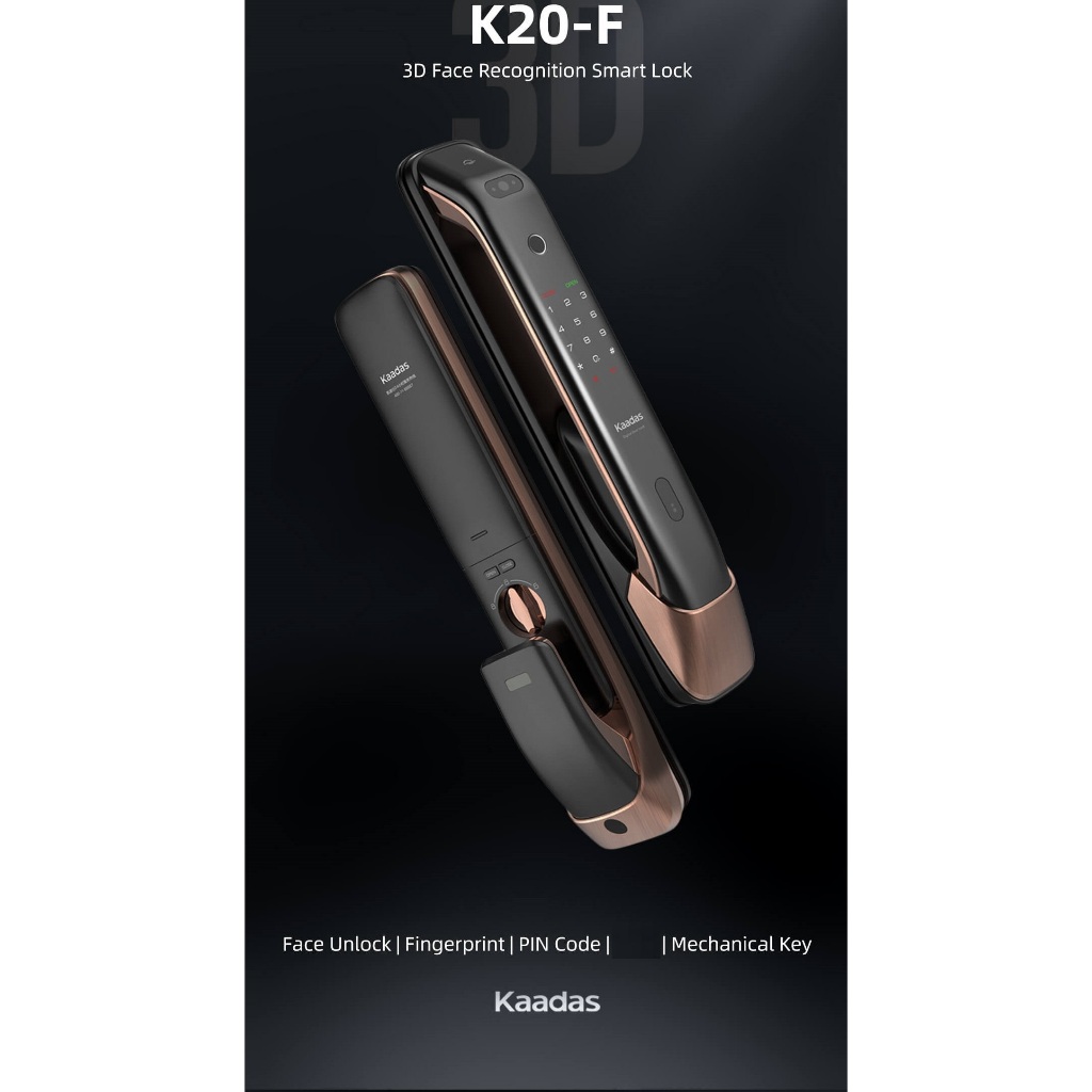 Digital Door Lock Kaadas K20 Pro Max รุ่นใหม่ ปี 2025 สแกนใบหน้าได้ + สแกนนิ้ว + กดรหัส + กุญแจ+WiFi