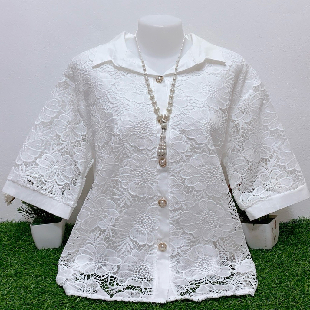 เสื้อลูกไม้ผู้หญิงมีซับใน มีหลายไชส์ให้เลือก เนื้อผ้านุ่มใส่สบายไม่ระคายเครืองผิว
