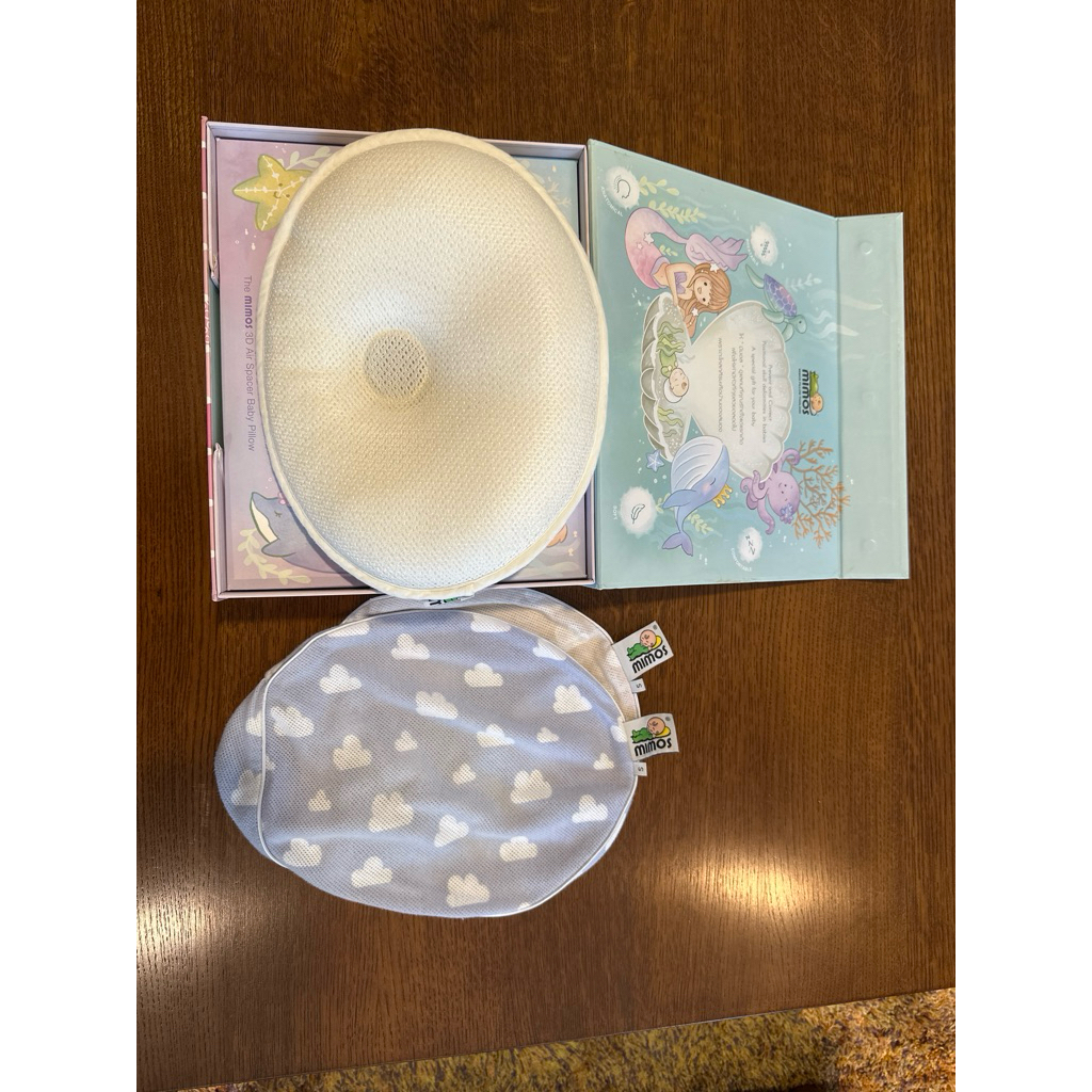 หมอนกันหัวแบน Mimos size S หมดอายุ 2026 พร้อมปลอกหมอน 2 ใบ