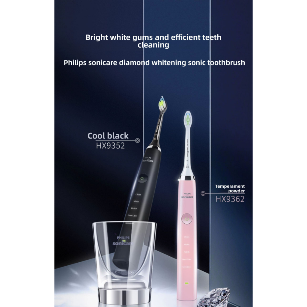 Philips HX9362 Couple Edition Smart Sonic Vibration electric toothbrush รุ่น HX9914_75 (สีดำ) และ HX