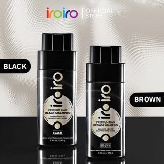 iroiro แชมพูปิดหงอก พรีเมียม สีดำและสีน้ำตาล ปิดผมขาวธรรมชาติ สูตรเกาหลี ไม่แห้งเสีย