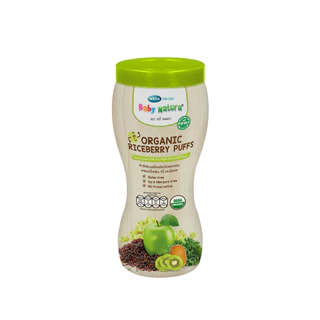ฺBaby natura (1ขวด)ข้าวไรซ์เบอร์รี่ออร์แกนิกอบกรอบ รสแอปเปิ้ลเขียว กีวี่ และผักเคล40กรัม-แอปเปิ้ลเขียว(F-O925-N01-P5)