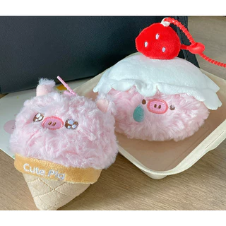 New 🐷🐷💗พร้อมส่ง💗🐷🐷🐷พวงกุญแจจี้ตุ๊กตาCute Pig มีทั้งแบบเค้กสตอเบอร์รี่ และ โคน ขนาดตัวใหญ่ ขนนุ่มปุกปุย พร้อมสายห้อย