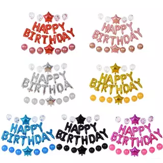 ลูกโป่งฟอยล์ Happy birthday มีหลายสี (พร้อมส่ง)