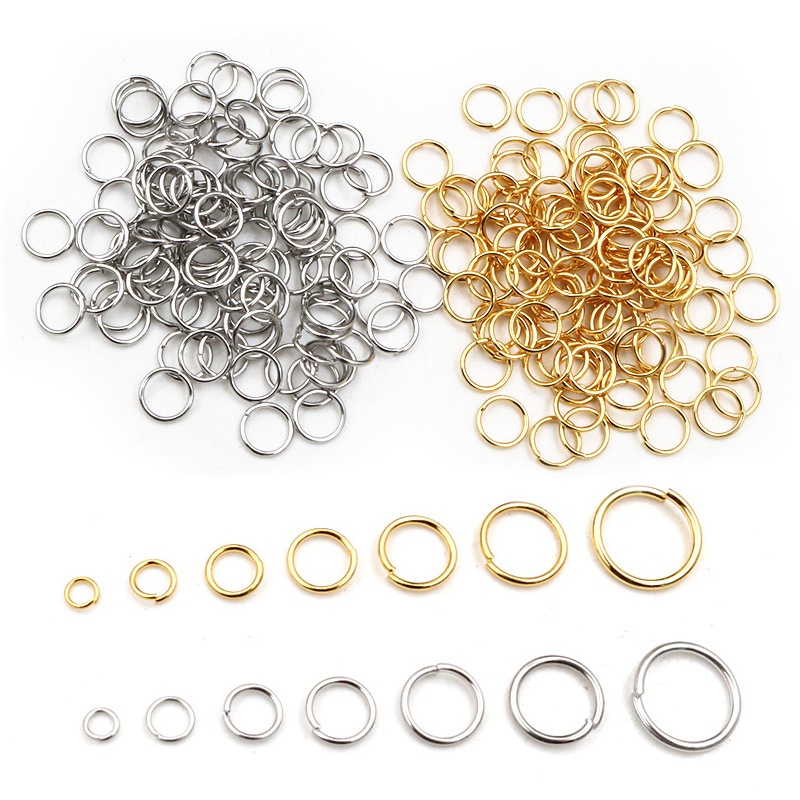 ห่วง ปากปิด สีเงิน ทอง โรเดียม ขนาด 3 4 5 6 8 10 12 14 16mm สำหรับทำพวงกุญแจ เครื่องประดับ อุปกรณ์งานฝีมือ DIY