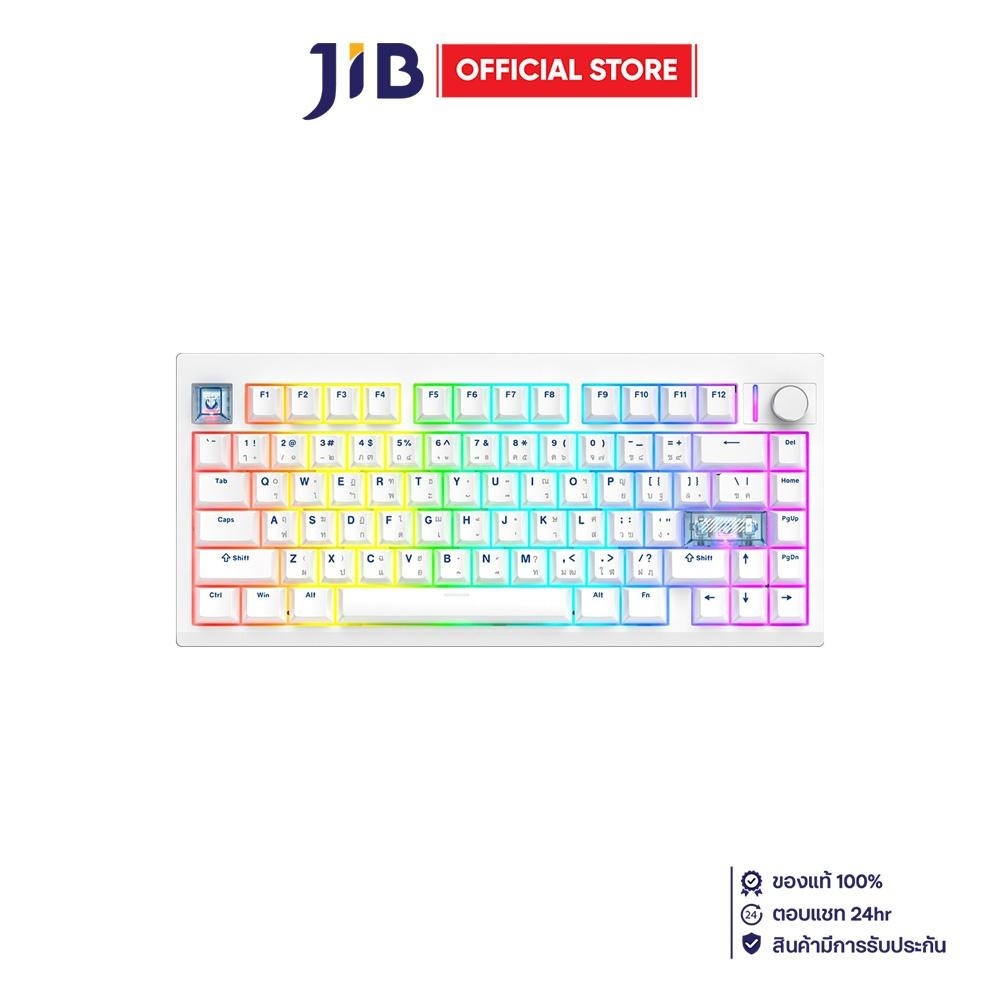 WIRELESS KEYBOARD (คีย์บอร์ดไร้สาย) FANTECH MK921 MAXFIT8 - QMK/VIA RGB EN/TH WHITE