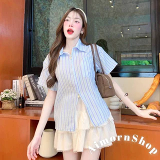 🔥aimorn_shop🔥เสื้อเชิ้ต ดีเทลแต่งซิป เหมาะกับสาวทุกหุ่น แมทช์ง่าย จะใส่เป็นเสื้อเชิ้ตหรือเสื้อคลุมก็ปัง งานน่ารักมาก