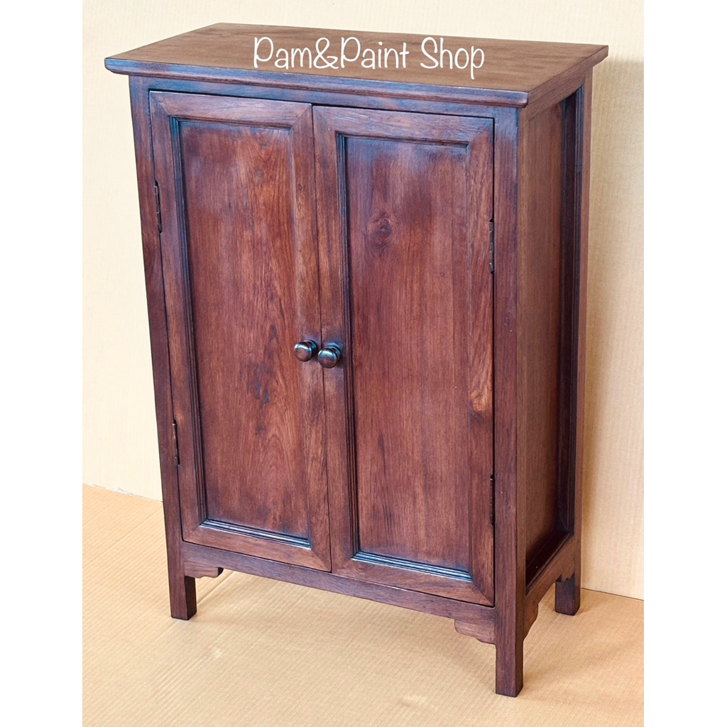 ตู้ไม้สัก ใส่ของ ตู้ข้างเตียง ขนาด 30x60x85 cm.(งานสั่งทำ)