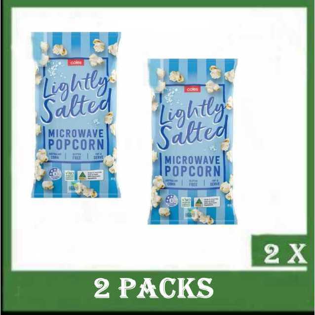 2 x Coles Lightly Salted Microwave Popcorn 80g