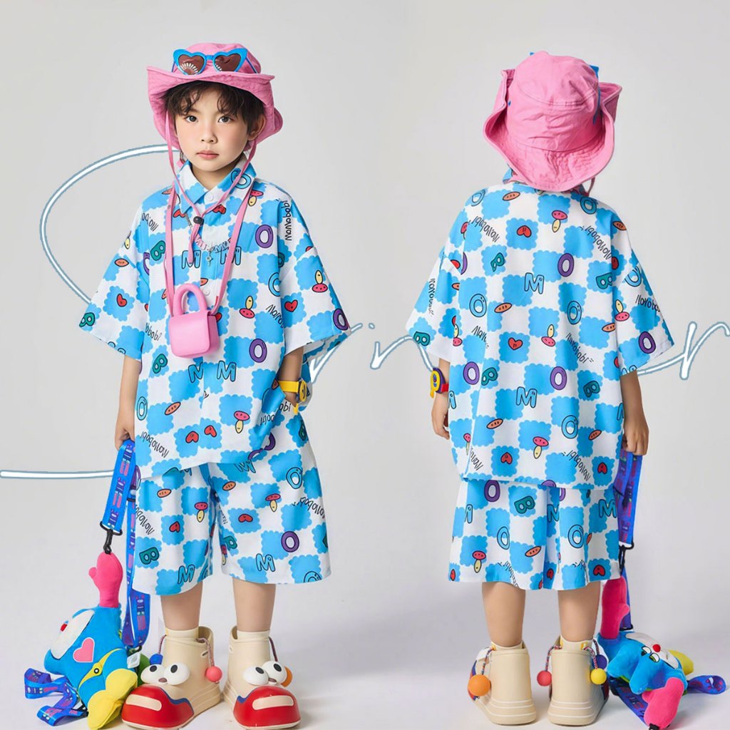 Beryl kids🌸ชุดเด็กผู้ชายเกาหลี🎀ชุดเซ็ทเด็กแฟชั่น เสื้อเชิ้ตแขนสั้น+กางเกงขาสั้น อินเทรนด์ ใส่สบายหล่อๆ สำหรับฤดูร้อน