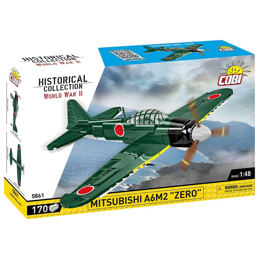 COBI 5861 Mitsubishi A6M2 "Zero" WWII Aircraft Military Bricks Made in Poland EU Compatible with LEG