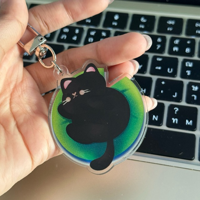 Cheun's Keychain พวงกุญแจอะคริลิค ลายแมวดำ