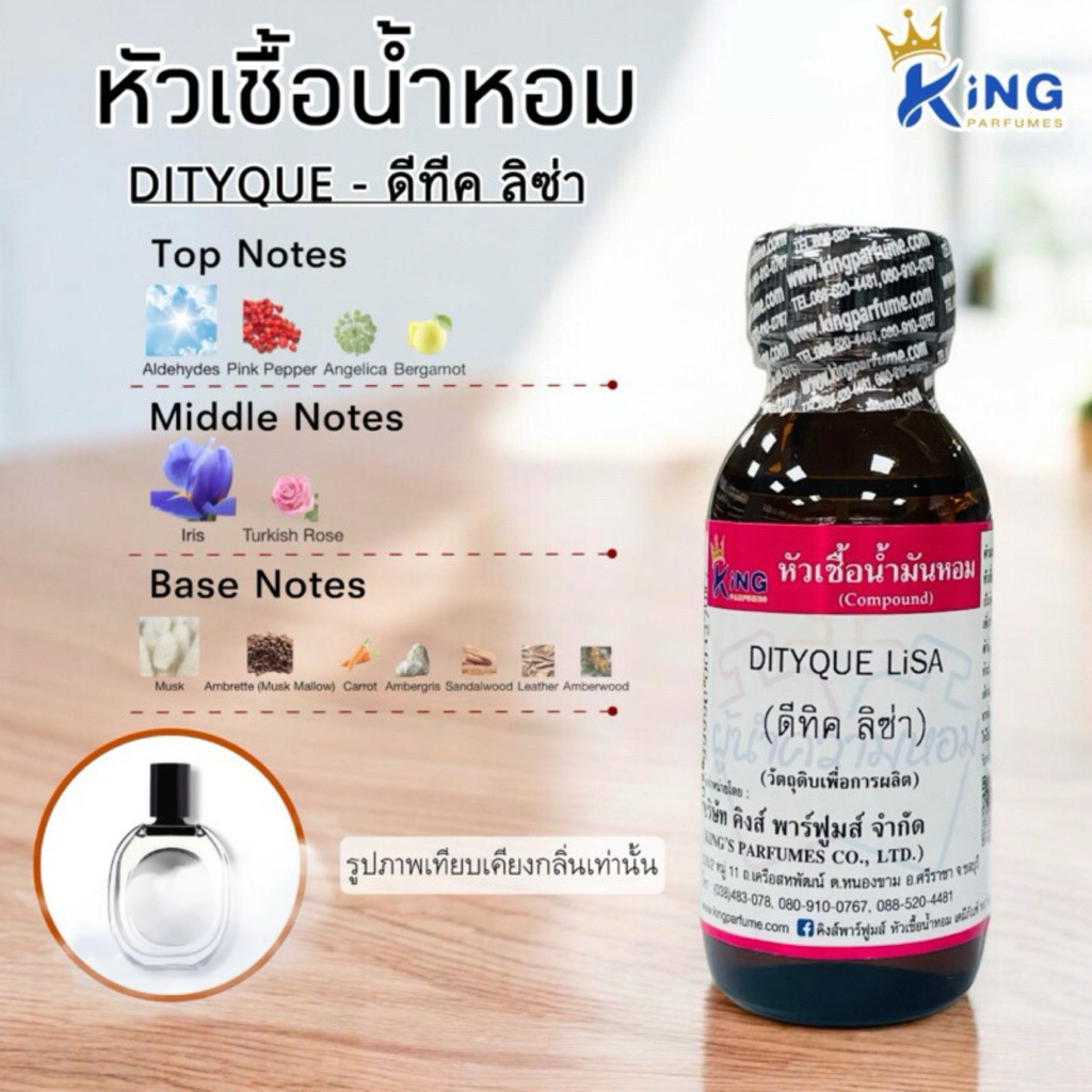 หัวเชื้อน้ำหอม 100% ขนาด30-100ml. กลิ่นดีทีค ลิซ่า(DITYQUE LISA)