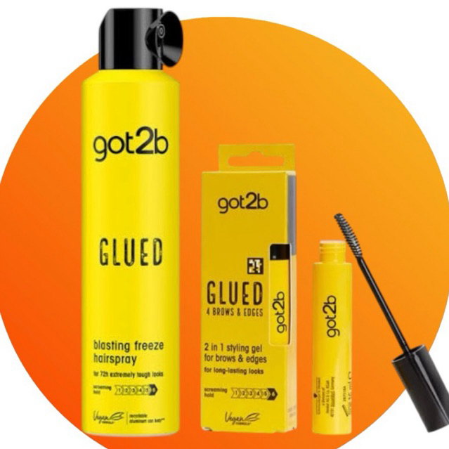 Got2b Glued Blasting Freeze Spray 300ml / Glued 4 Brows & Edges สเปรย์จัดแต่งทรงผม เจลจัดแต่งขนคิ้วและทรงผม