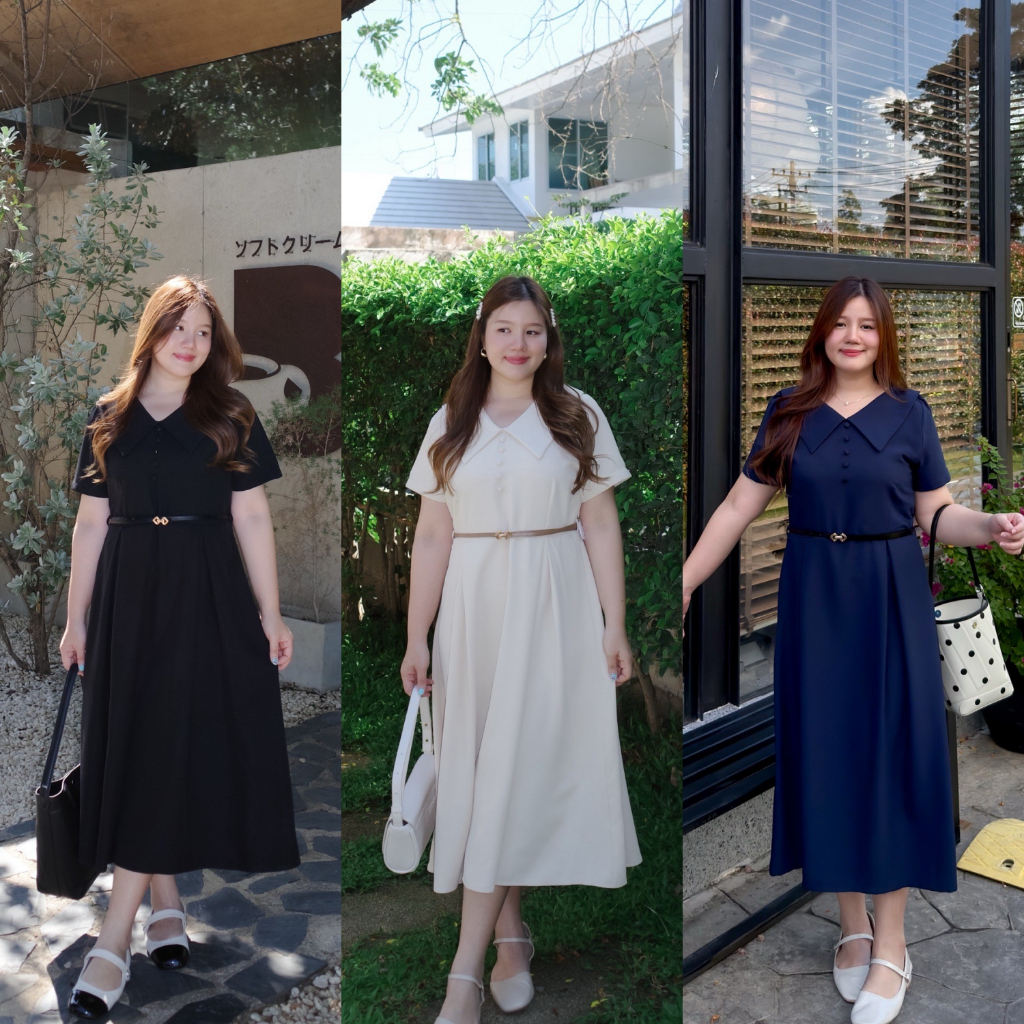 (❤️อกถึง 50") Serene Dress เดรสสาวอวบ ชุดสาวอวบ