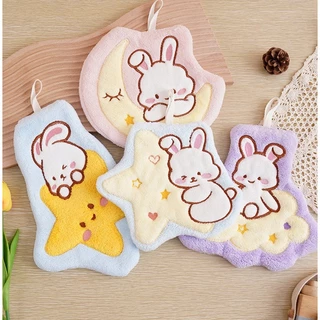 ShopAt.Two[NP-7157] ผ้าเช็ดมือการ์ตูนน่ารัก ผ้าเช็ดมือแบบแขวน ดูดซับน้ำแห้งเร็ว