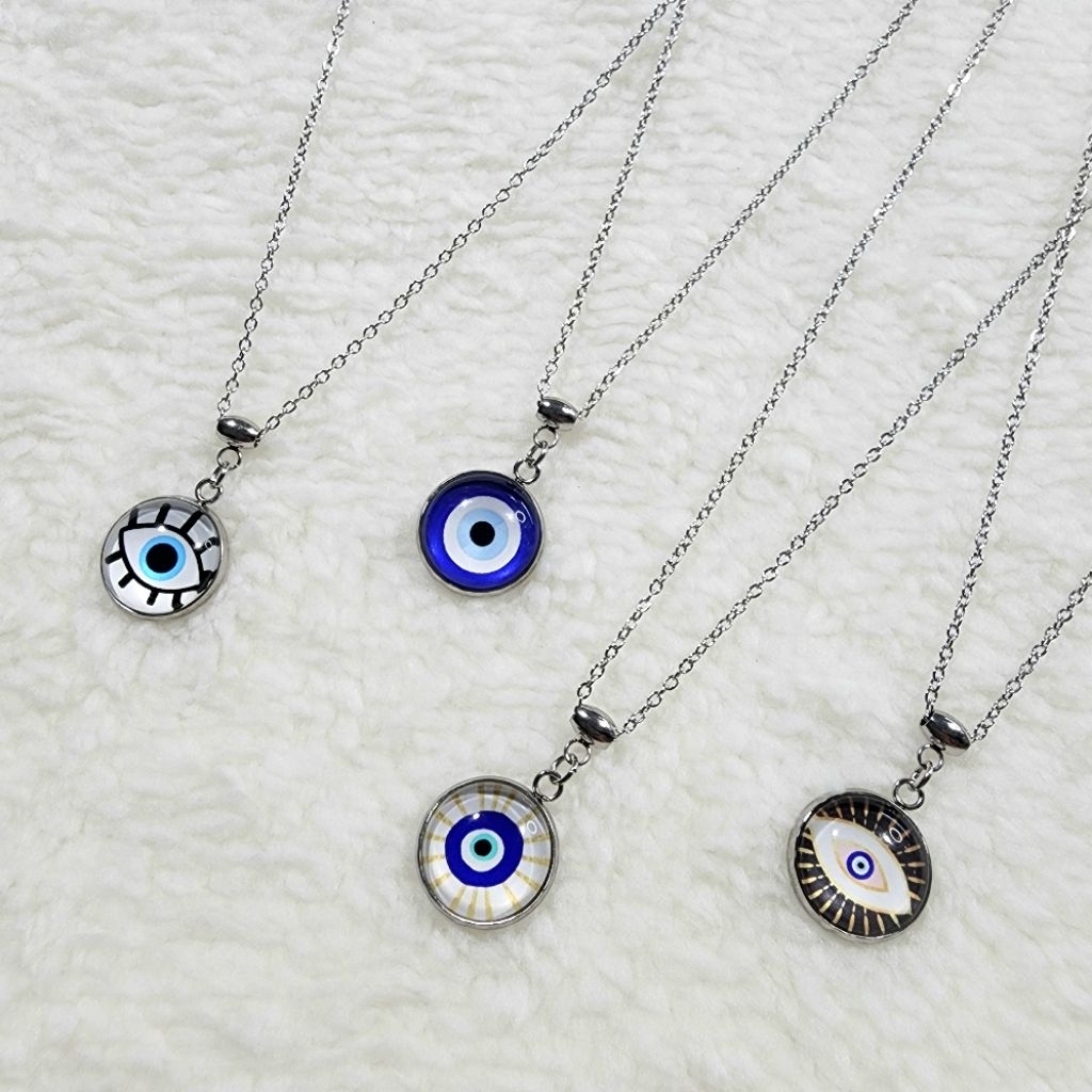 💥พร้อมส่ง‼️🇹🇭 EVIL EYE 🧿 สร้อยคอ Stainless steel Evil eye เครื่องราง