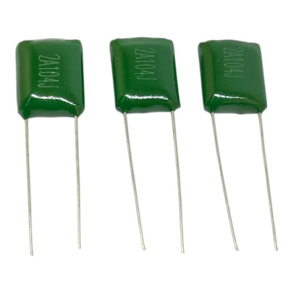 3ชิ้น  C 104 mylar,C ไมล่า ไมลาร์  104J 104  2A104J 100nF 0.1uF ตัวเก็บประจุ คาปาซิเตอร์ capacitor