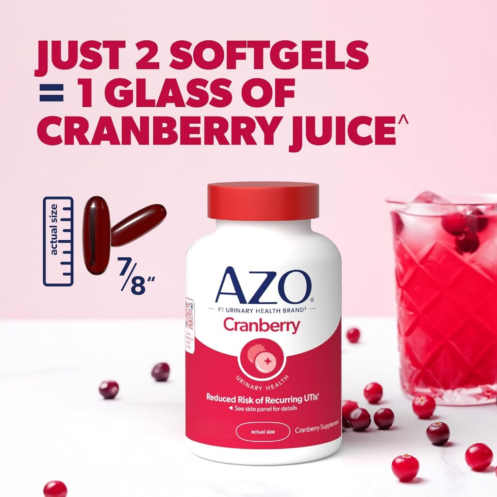 ช่วยทำความสะอาดทางเดินปัสสาวะ AZO Cranberry Urinary Tract Health Supplement, 1 Serving = 1 Glass of Cranberry Juice