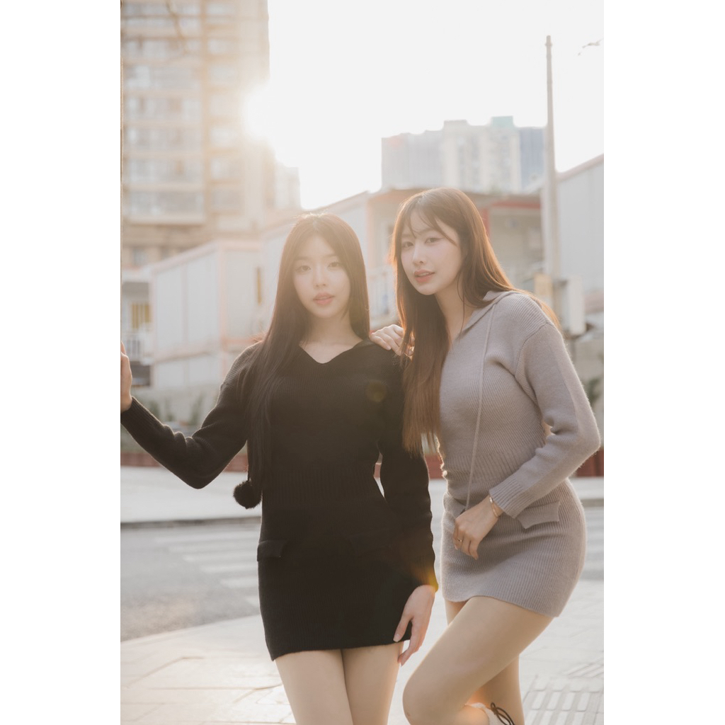 𝑯𝒐𝒐𝒅𝒊𝒆 𝒑𝒐𝒎 𝒑𝒐𝒎 𝒅𝒓𝒆𝒔𝒔 เดรสไหมพรมเข้ารูป - รูปที่ 7