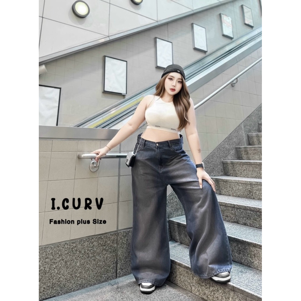 I.CURV JEANS กางเกง Baggy jeans งานแต่งเฟดหน้า- หลัง สไตล์สตรีทเท่ๆ🪡 - รูปที่ 5