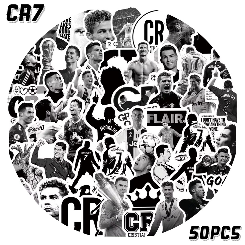 สติ๊กเกอร์ Ronaldo 240 โรนัลโด้ 50ชิ้น Real Madrid cr7 ฟุตบอล มาดริด แมนยู บาร์ซ่า บาซ่า ronaldo man