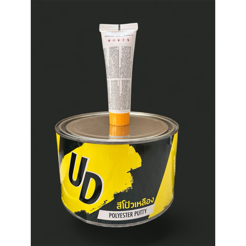สีโป้วเหลือง UD (POLYESTER PUTTY) 1/4 แกลลอน
