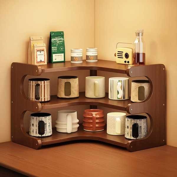 ชั้นวางของบนโต๊ะ ชั้นวางของ ชั้นวางครัว วางแก้ว holder-wood ชั้นเก็บของสไตล์ญี่ปุ่น สําหรับห้องครัว เครื่องปรุงรส [Home] - รูปที่ 7