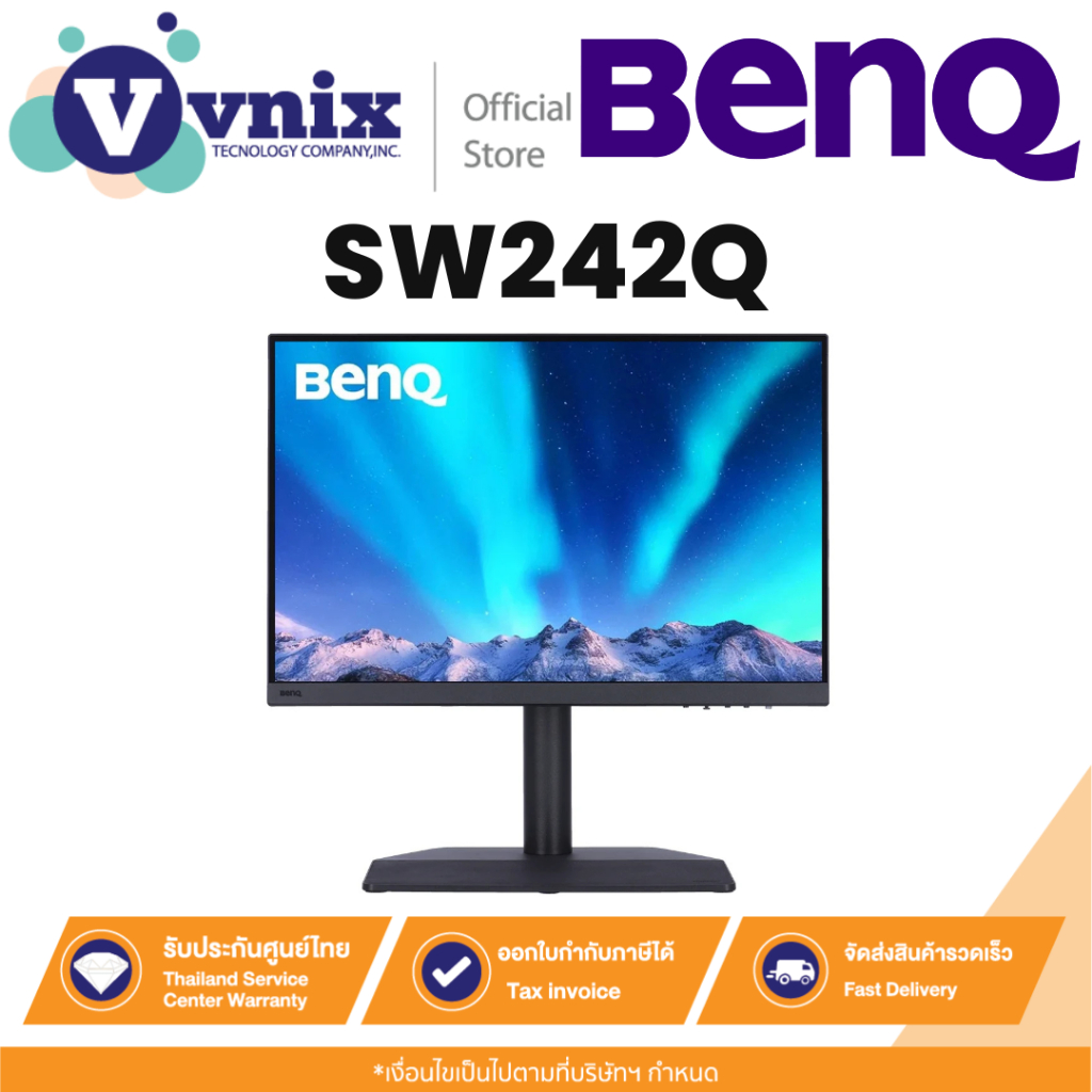 BenQ SW242Q จอแต่งภาพ 24นิ้ว 2K IPS AdobeRGB 90W USB-C Photographer Monitor By Vnix Group