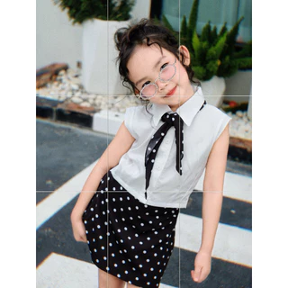 กระโปรง polka dot กระโปรงเด็ก