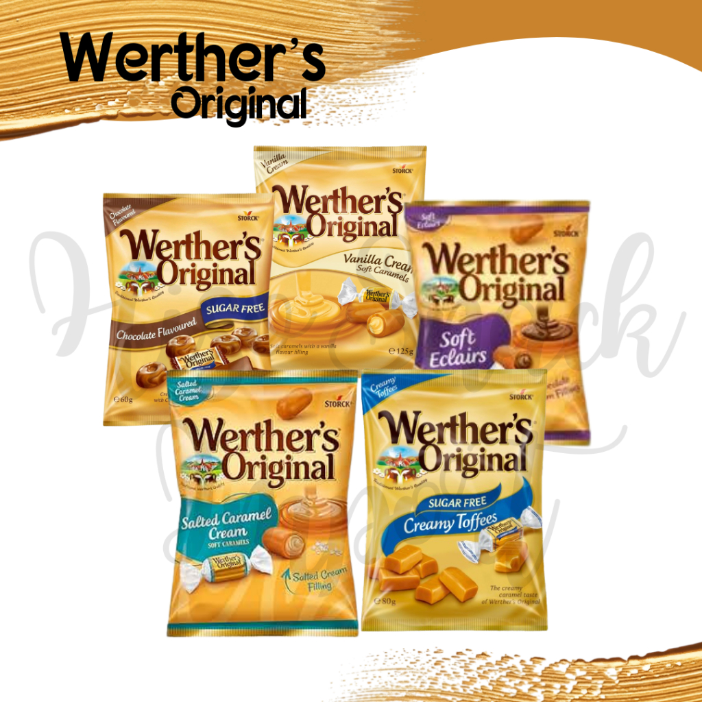 Werther's Original Caramel Candy ลูกอมคาราเมล ขนาด 60-125 กรัม มีทั้งหมด 5 รสชาติ สินค้าจากเยอรมัน