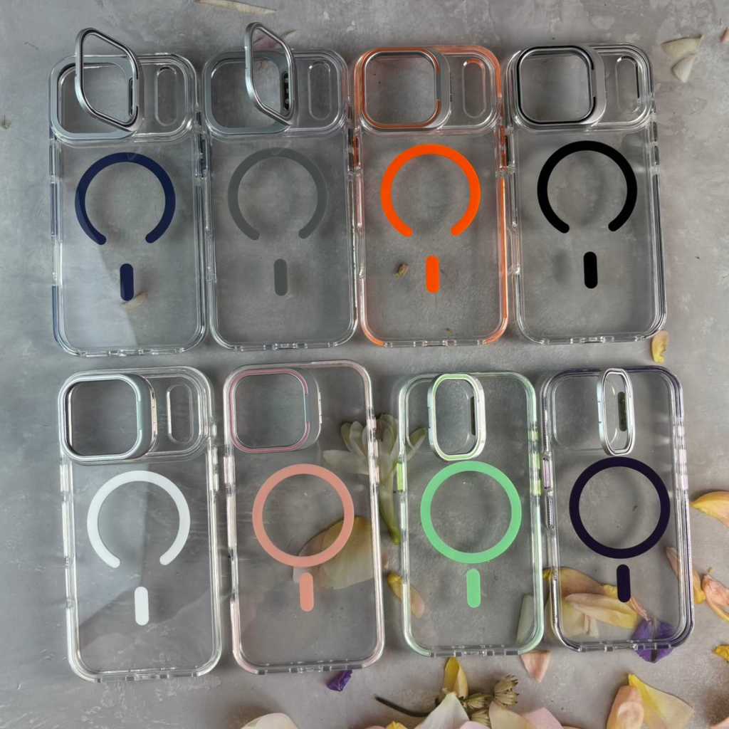 DECON DC06-CLMG เคสขอบกล้องตั้งได้ หลังใส ขอบสี แม่เหล็ก CASE KICKSTAND MAG เคสใช้สำหรับไอโฟน 13 /14