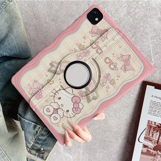 🌻24 ชั่วโมง🌻เคสป้องกัน iPad Air8 Gen9 pink Kitty Air5 หมุนได้ 360° Air7 เหมาะกับ mini7 Gen11 gen12