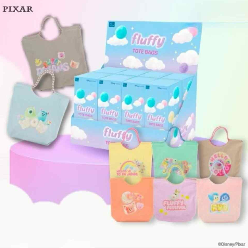 [พร้อมส่ง] Fluffy Tote Bags กระเป๋า Pixar พร้อมพวงกุญแจ (Disney)